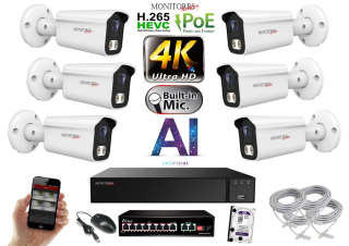 MS 4K IP 6 kamerový set so switchom 8 Mpix WTube (6378K6B) 